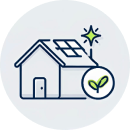 house icon with a leaf