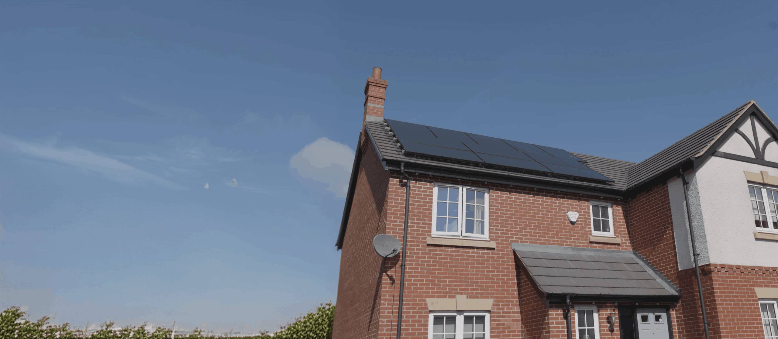 view of solar panels on a roof